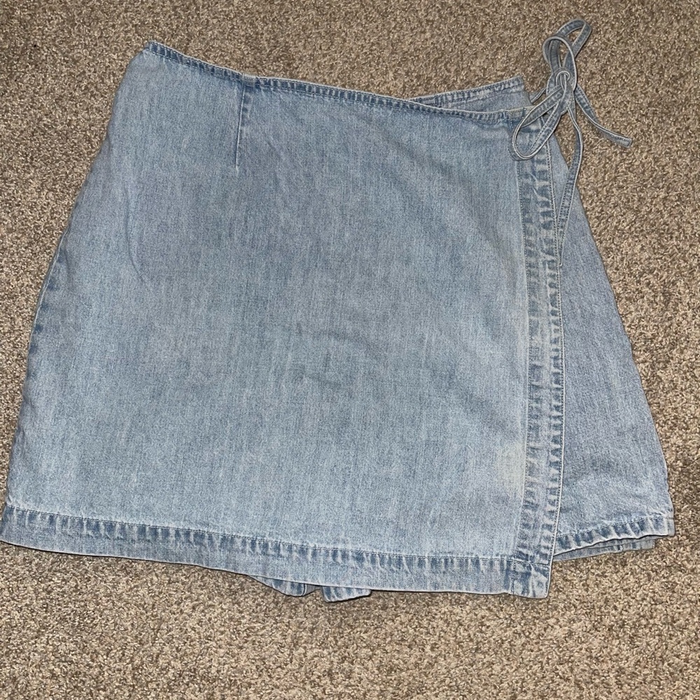 The Limited Light Blue Denim Mini Skort